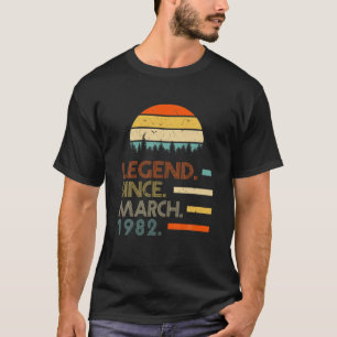 40 Years Old Retro Birthday Gifts Legend Since Mar T-Shirt