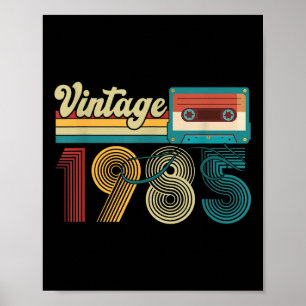 40 Years Old Vintage 1985 Cette Tape 40th Birthday Poster