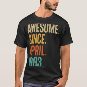 40 Years Old Vintage April 1983  40th Birthday  2 T-Shirt