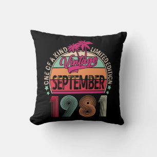 40 Years Old Vintage Sep 1981 40th Birthday Cushion