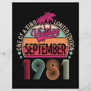 40 Years Old Vintage Sep 1981 40th Birthday Custom Letterhead