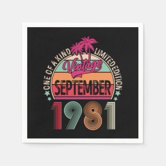 40 Years Old Vintage Sep 1981 40th Birthday Napkin