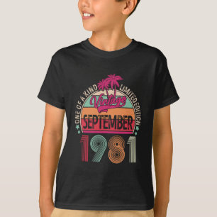40 Years Old Vintage Sep 1981 40th Birthday T-Shirt