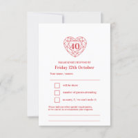 40 years ruby red heart 40th wedding anniversary