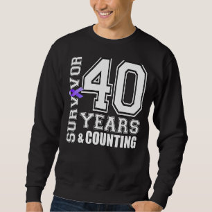 40 Years Survivor I Wear Purple Ribbon Lupus Aware Sweatshirt