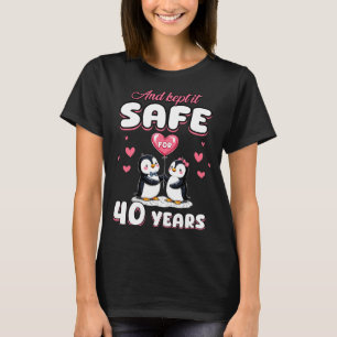 40 Years Wedding Anniversary Penguin Couples Match T-Shirt