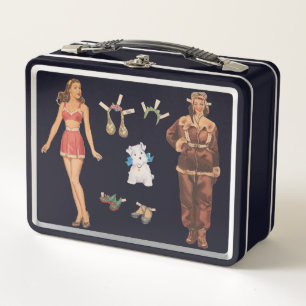 40s Paper Doll  Metal Lunch Box