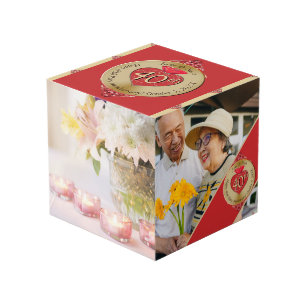40th/15th Wedding Anniversary Ruby Photo Cube