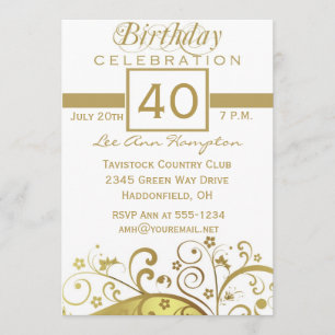 40th - 49th Birthday Party Invitations