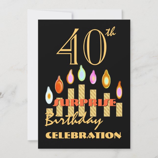 40th - 49th SURPRISE Birthday Party Invitation (Front)