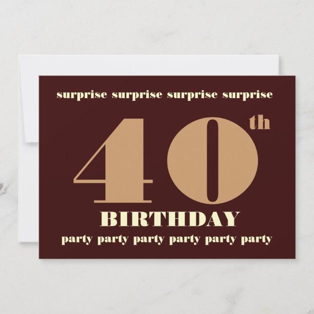 40th - 49th SURPRISE Birthday Party Invitation (Front)