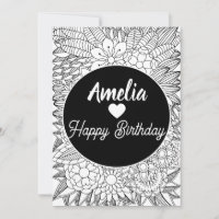 40th 50th Birthday Party Adult Floral Colouring