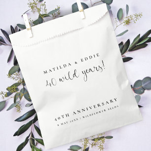 40th Anniversary   40 Wild Years Wildflower Seeds Favour Bags