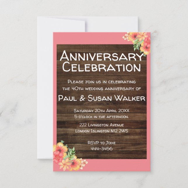 40th Anniversary Celebration Invitation (Front)