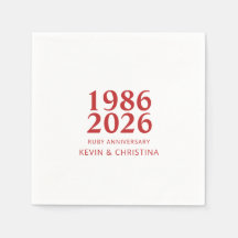 40th Anniversary Cocktail Napkins