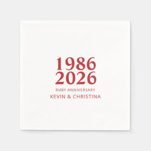 40th Anniversary Cocktail Napkins