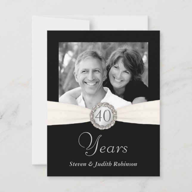 40th Anniversary - Faux Pocket Style - SMALL Invitation (Front)