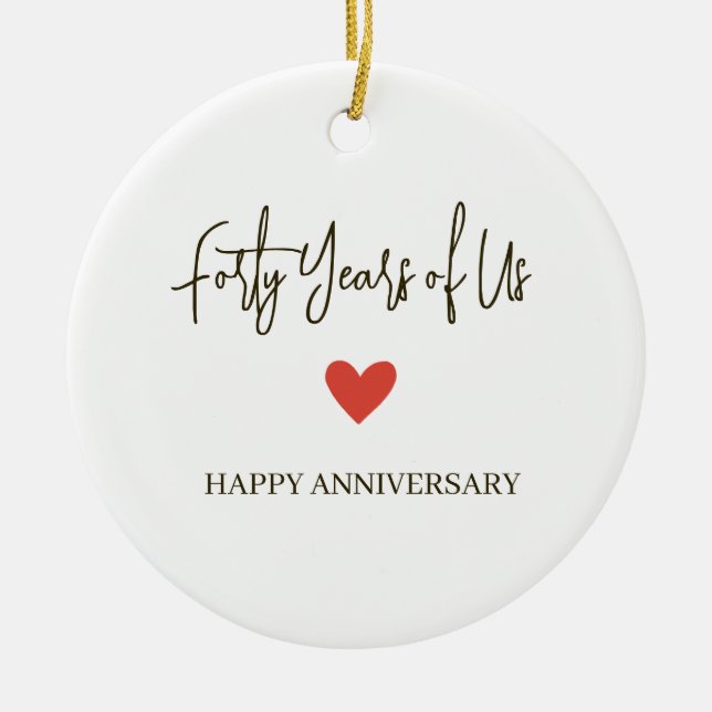 40th Anniversary – Forty Years of Us Ceramic Tree Decoration (Front)