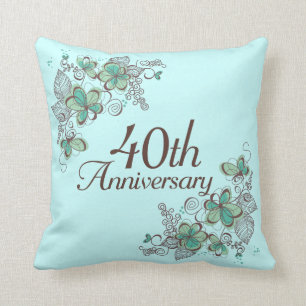 40th Anniversary Gift Throw Pillow
