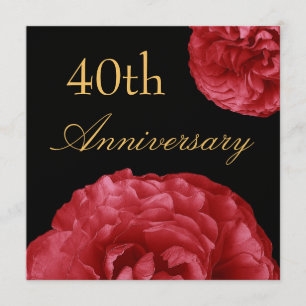 40th Anniversary Invitation - RED Roses