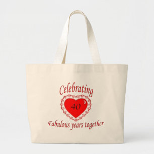 40th. Anniversary Large Tote Bag