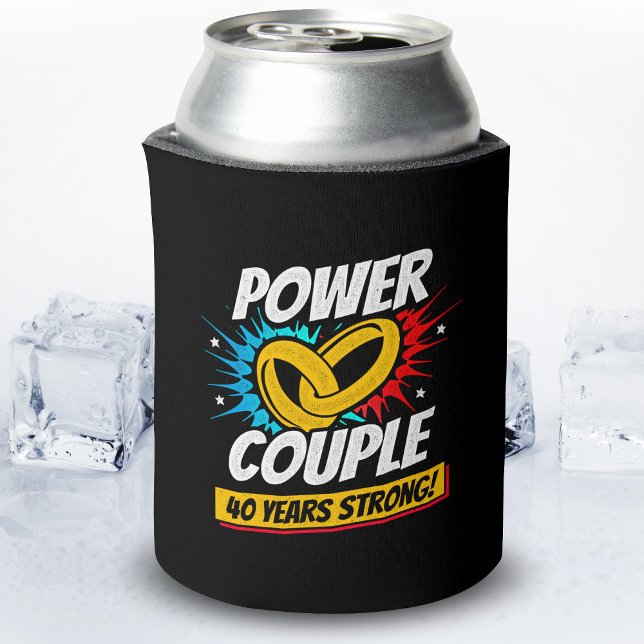 40th Anniversary Married Couples 40 Years Strong Can Cooler (Creator Uploaded)