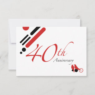 40th Anniversary (mod birds) Invitation