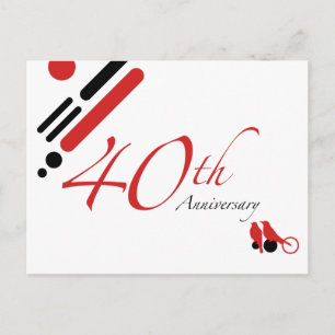 40th Anniversary (mod birds) Postcard