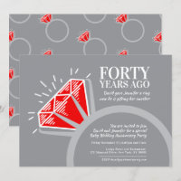 40th anniversary party red ruby ring graphic