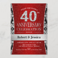 40th Anniversary Party - Ruby Red Silver