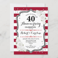 40th Anniversary Party - Ruby Red White Silver