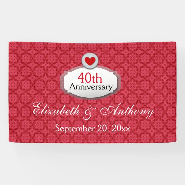 40th Anniversary Red Pattern A01 Banner (Horizontal)