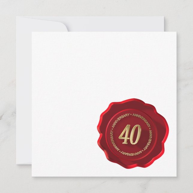 40th anniversary red wax seal card (Front)