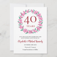 40th Anniversary Ruby Floral Wreath