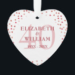 40th Anniversary Ruby Hearts Ornament<br><div class="desc">Designed to coordinate with our 40th Anniversary Ruby Hearts collection. Featuring delicate ruby hearts. Personalise with your special forty years ruby anniversary information in chic lettering. Designed by Thisisnotme©</div>