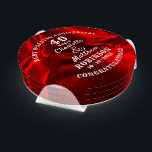 40th Anniversary Ruby Wedding Gift Personalised Coaster Set<br><div class="desc">Typography editable script text  with personal names wedding anniversary date,  in ruby red and white tones; an elegant and stylish keepsake gift in celebration of a fortieth ruby wedding anniversary.</div>