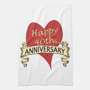 40th. Anniversary Tea Towel
