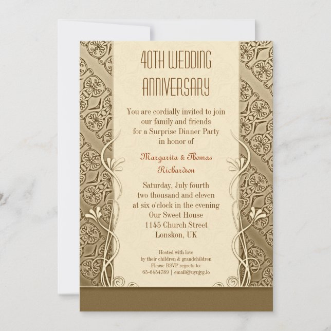 40th anniversary vintage invitations (Front)