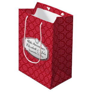 40th Anniversary Wedding Anniversary Ruby Red Z061 Medium Gift Bag