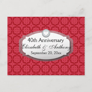 40th Anniversary Wedding Anniversary Ruby Red Z06 Announcement Postcard
