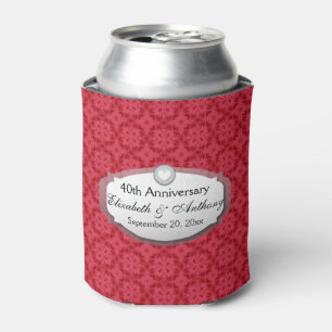 40th Anniversary Wedding Anniversary Ruby Red Z06 Can Cooler