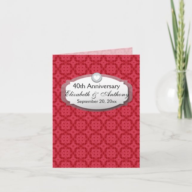 40th Anniversary Wedding Anniversary Ruby Red Z06 Invitation (Front)