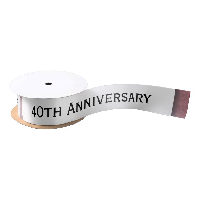40th Anniversary Wedding Anniversary Ruby Red Z06 Satin Ribbon (Spool)