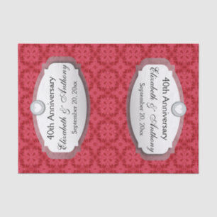 40th Anniversary Wedding Anniversary Ruby Red Z06 Tissue Paper