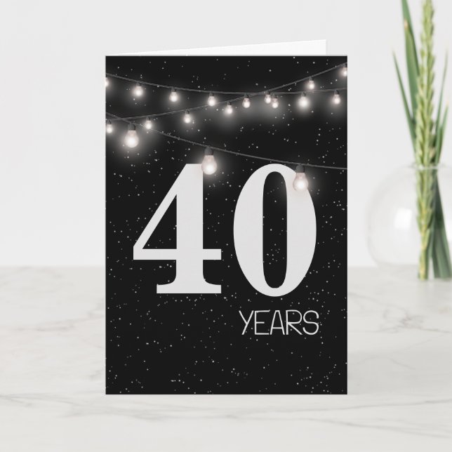 40th Anniversary with Lights and Stars  Card (Front)