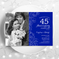 40th Anniversary With Photo Sapphire White Floral