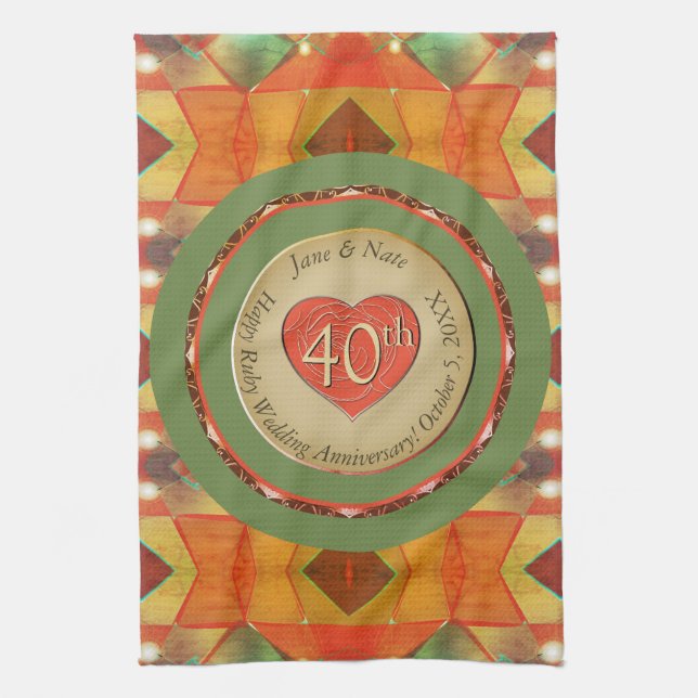40th/Any Anniversary Kitchen Towels (Vertical)