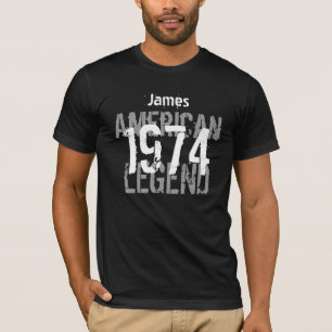 40th Birthday 1974 Custom Name American Legend T-Shirt