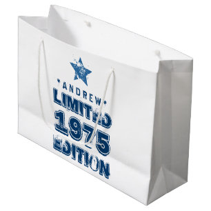 40th Birthday 1975 Limited Edition Custom E54 BLUE Large Gift Bag