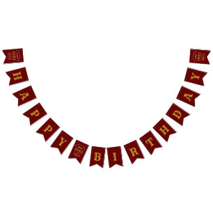 40th Birthday 1982 Red Gold Name Chic Bunting